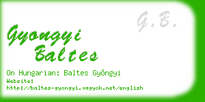 gyongyi baltes business card