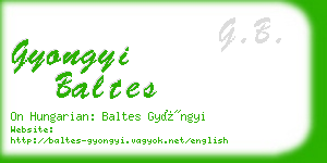 gyongyi baltes business card